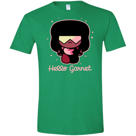 T-Shirts Heather Irish Green / S Hello Garnet Men's Semi-Fitted Softstyle
