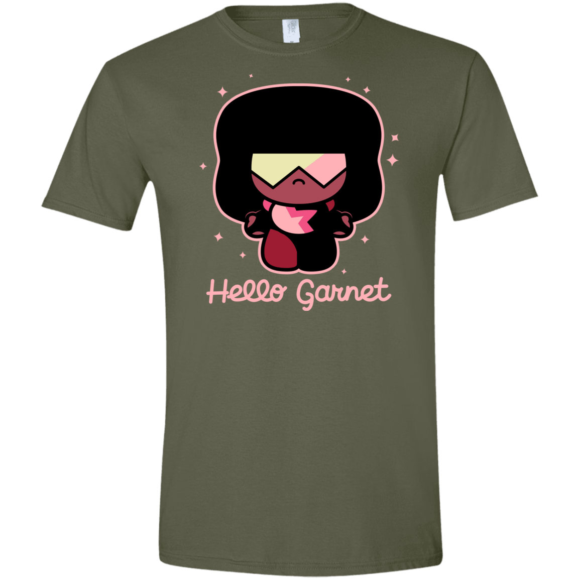 T-Shirts Military Green / S Hello Garnet Men's Semi-Fitted Softstyle