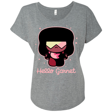 T-Shirts Premium Heather / X-Small Hello Garnet Triblend Dolman Sleeve