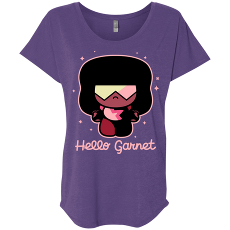 T-Shirts Purple Rush / X-Small Hello Garnet Triblend Dolman Sleeve