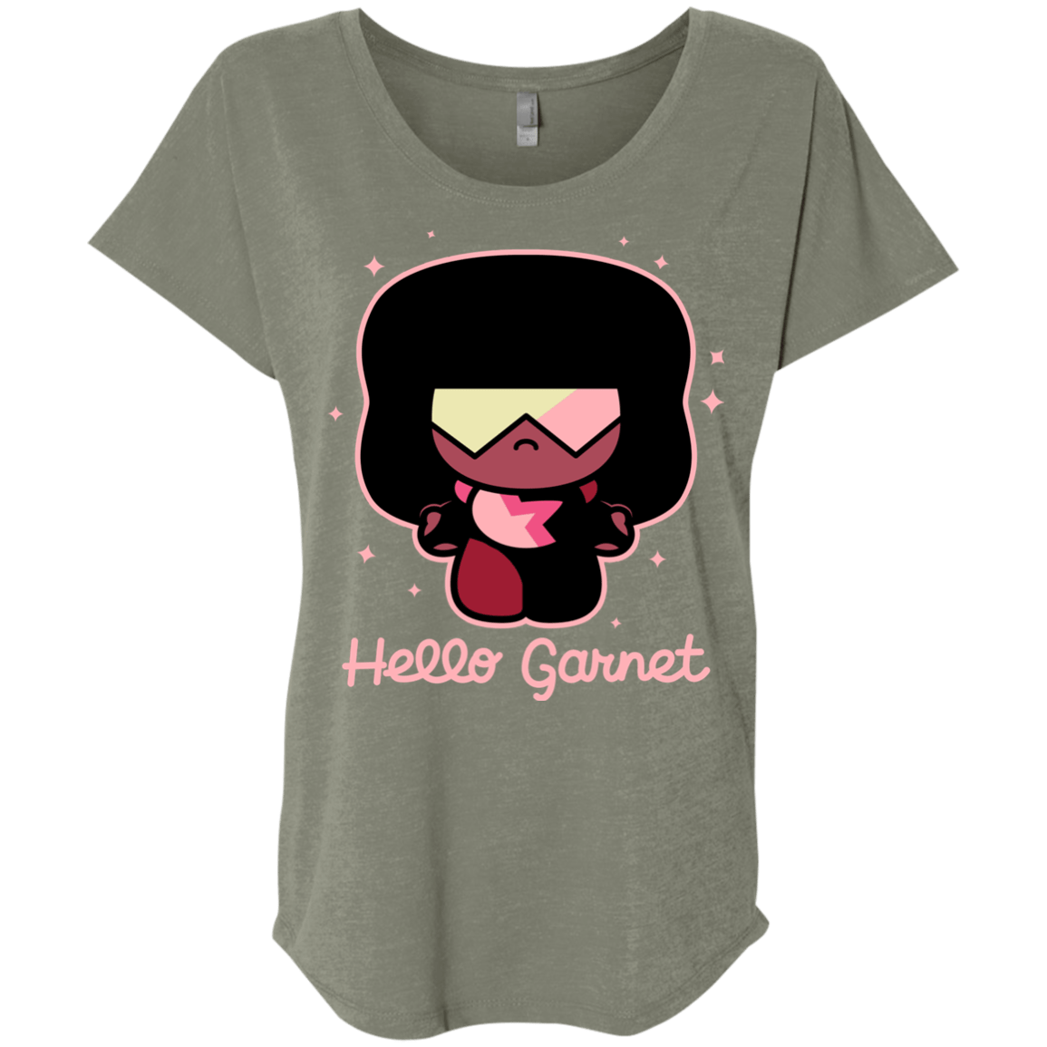 T-Shirts Venetian Grey / X-Small Hello Garnet Triblend Dolman Sleeve