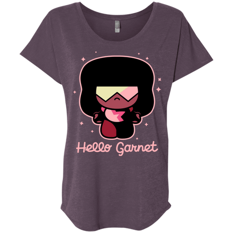 T-Shirts Vintage Purple / X-Small Hello Garnet Triblend Dolman Sleeve
