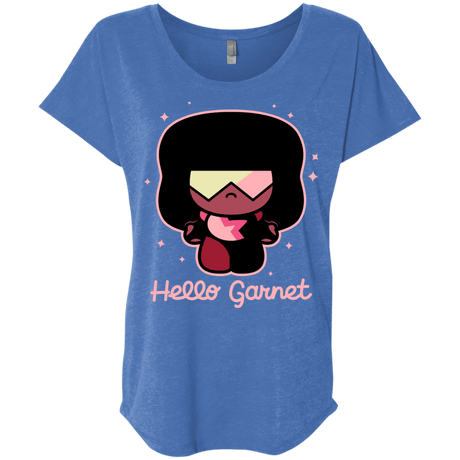 T-Shirts Vintage Royal / X-Small Hello Garnet Triblend Dolman Sleeve