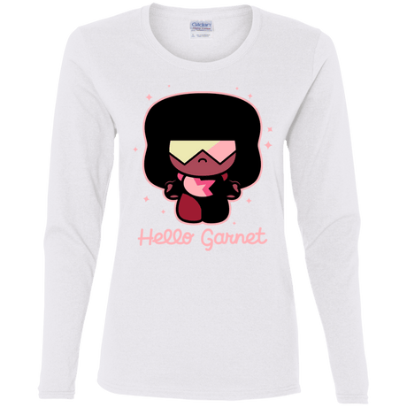 T-Shirts White / S Hello Garnet Women's Long Sleeve T-Shirt