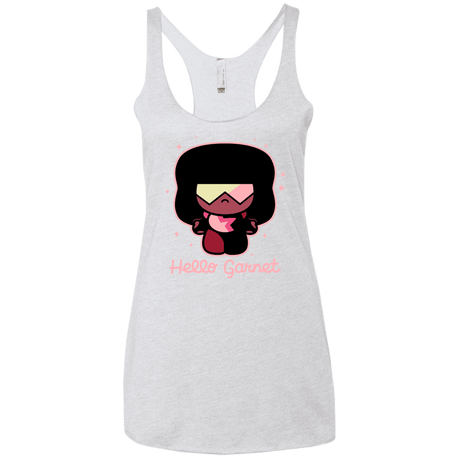 T-Shirts Heather White / X-Small Hello Garnet Women's Triblend Racerback Tank