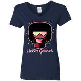 T-Shirts Navy / S Hello Garnet Women's V-Neck T-Shirt