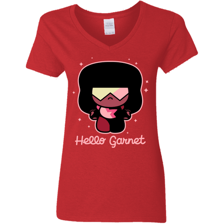 T-Shirts Red / S Hello Garnet Women's V-Neck T-Shirt