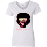 T-Shirts White / S Hello Garnet Women's V-Neck T-Shirt