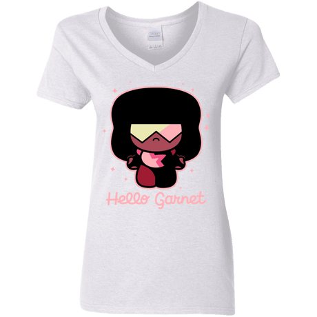 T-Shirts White / S Hello Garnet Women's V-Neck T-Shirt