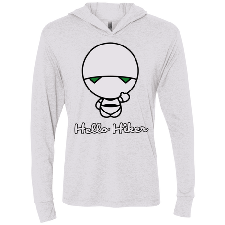 T-Shirts Heather White / X-Small Hello Hiker Triblend Long Sleeve Hoodie Tee
