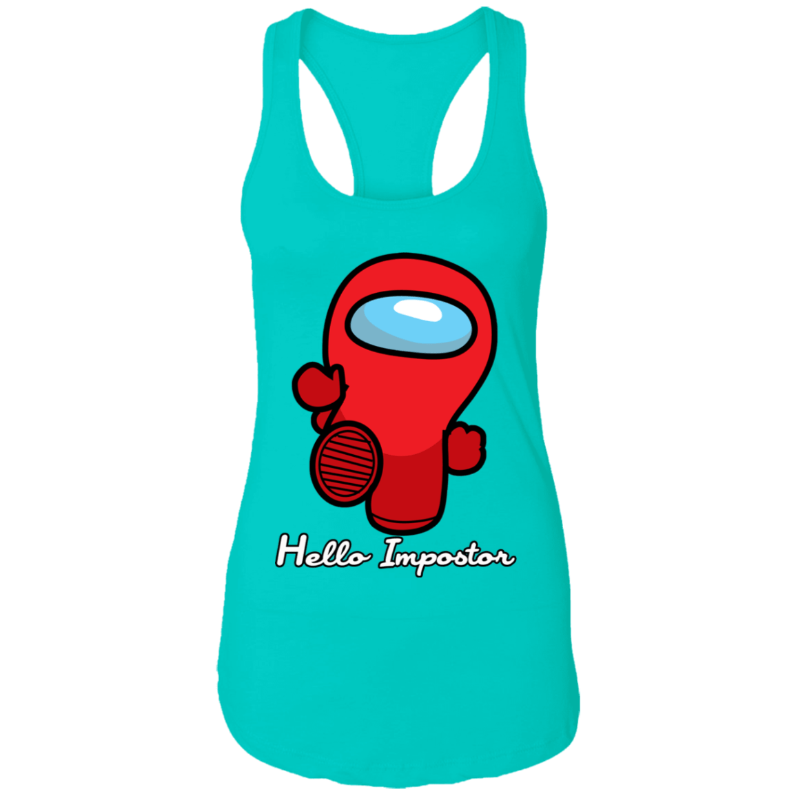 T-Shirts Tahiti Blue / X-Small Hello Impostor Ladies Ideal Racerback Tank