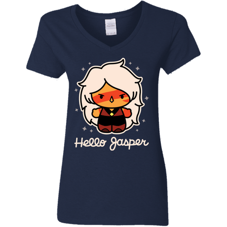 T-Shirts Navy / S Hello Jasper Women's V-Neck T-Shirt