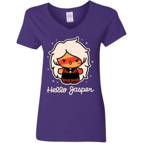 T-Shirts Purple / S Hello Jasper Women's V-Neck T-Shirt