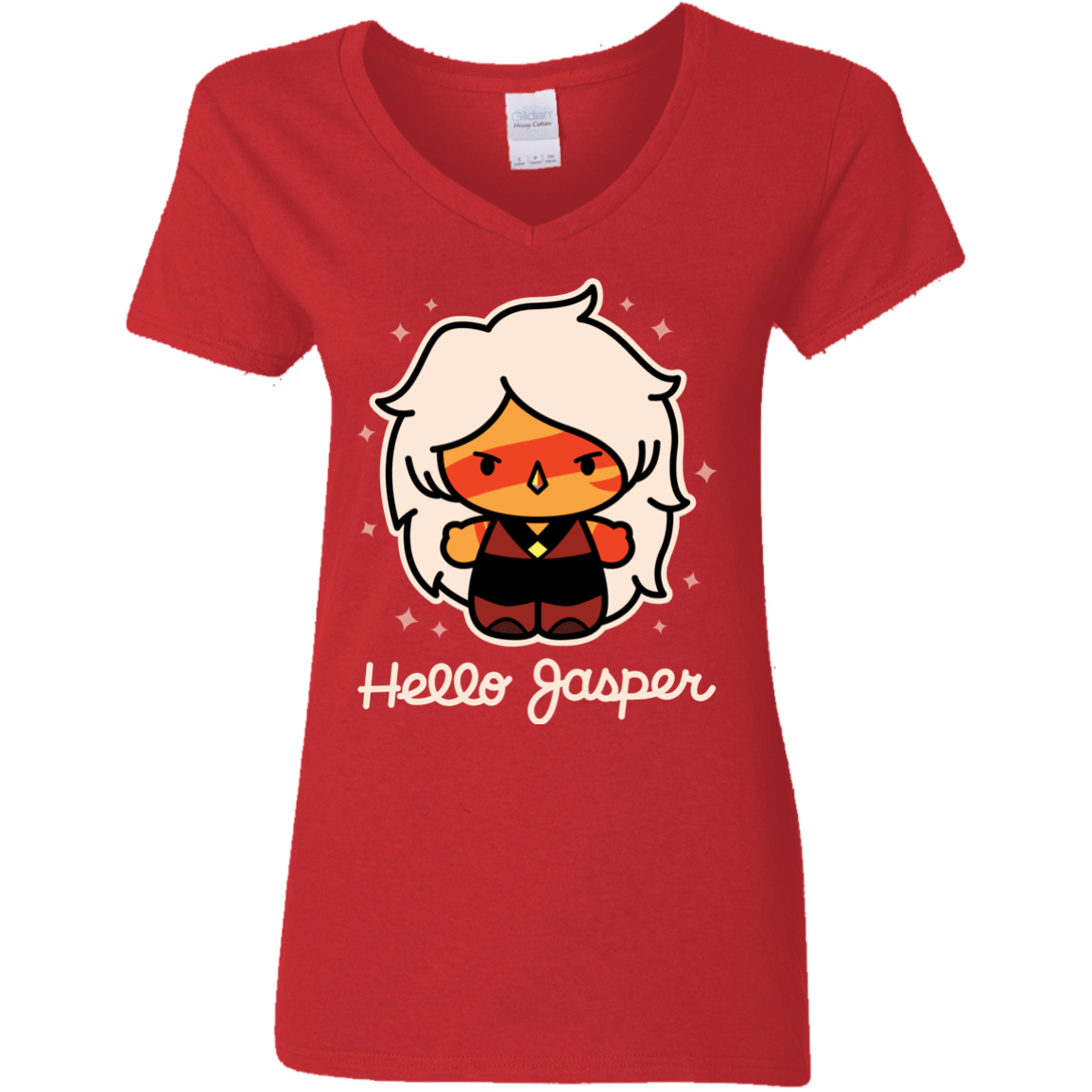 T-Shirts Red / S Hello Jasper Women's V-Neck T-Shirt