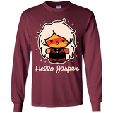 T-Shirts Maroon / YS Hello Jasper Youth Long Sleeve T-Shirt