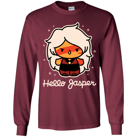 T-Shirts Maroon / YS Hello Jasper Youth Long Sleeve T-Shirt