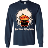 T-Shirts Navy / YS Hello Jasper Youth Long Sleeve T-Shirt