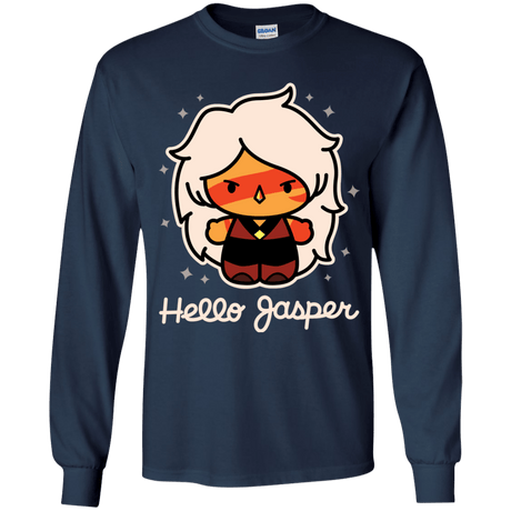 T-Shirts Navy / YS Hello Jasper Youth Long Sleeve T-Shirt