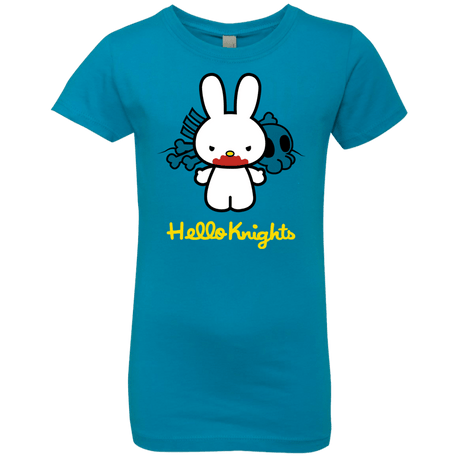 T-Shirts Turquoise / YXS Hello Knights Girls Premium T-Shirt