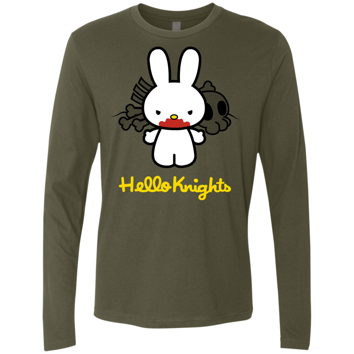 T-Shirts Military Green / S Hello Knights Men's Premium Long Sleeve