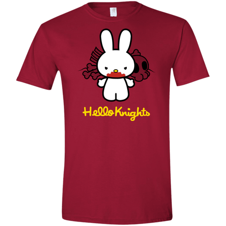 T-Shirts Cardinal Red / S Hello Knights Men's Semi-Fitted Softstyle