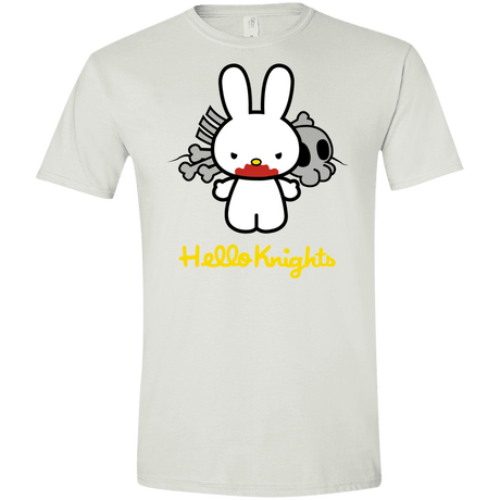 T-Shirts White / X-Small Hello Knights Men's Semi-Fitted Softstyle