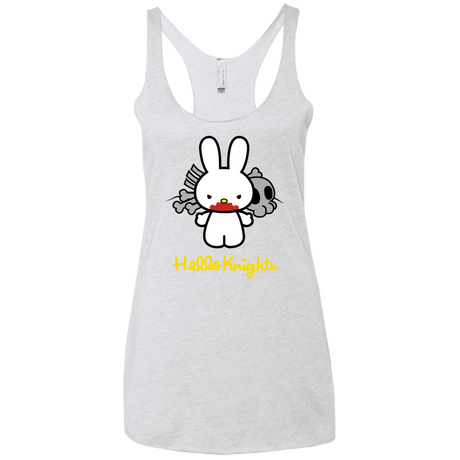 T-Shirts Heather White / X-Small Hello Knights Women's Triblend Racerback Tank