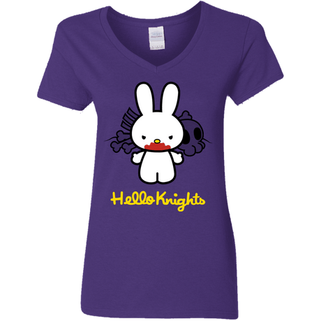 T-Shirts Purple / S Hello Knights Women's V-Neck T-Shirt