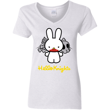 T-Shirts White / S Hello Knights Women's V-Neck T-Shirt