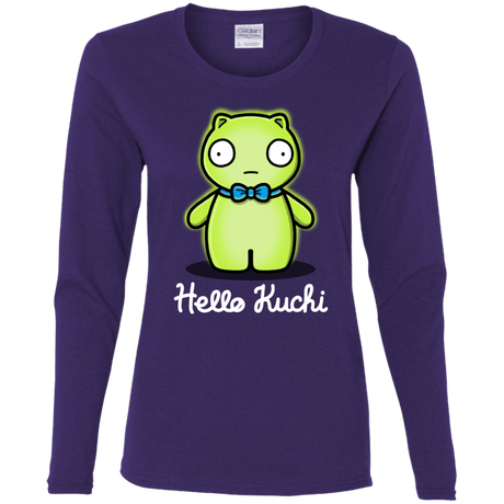 T-Shirts Purple / S Hello Kuchi Women's Long Sleeve T-Shirt