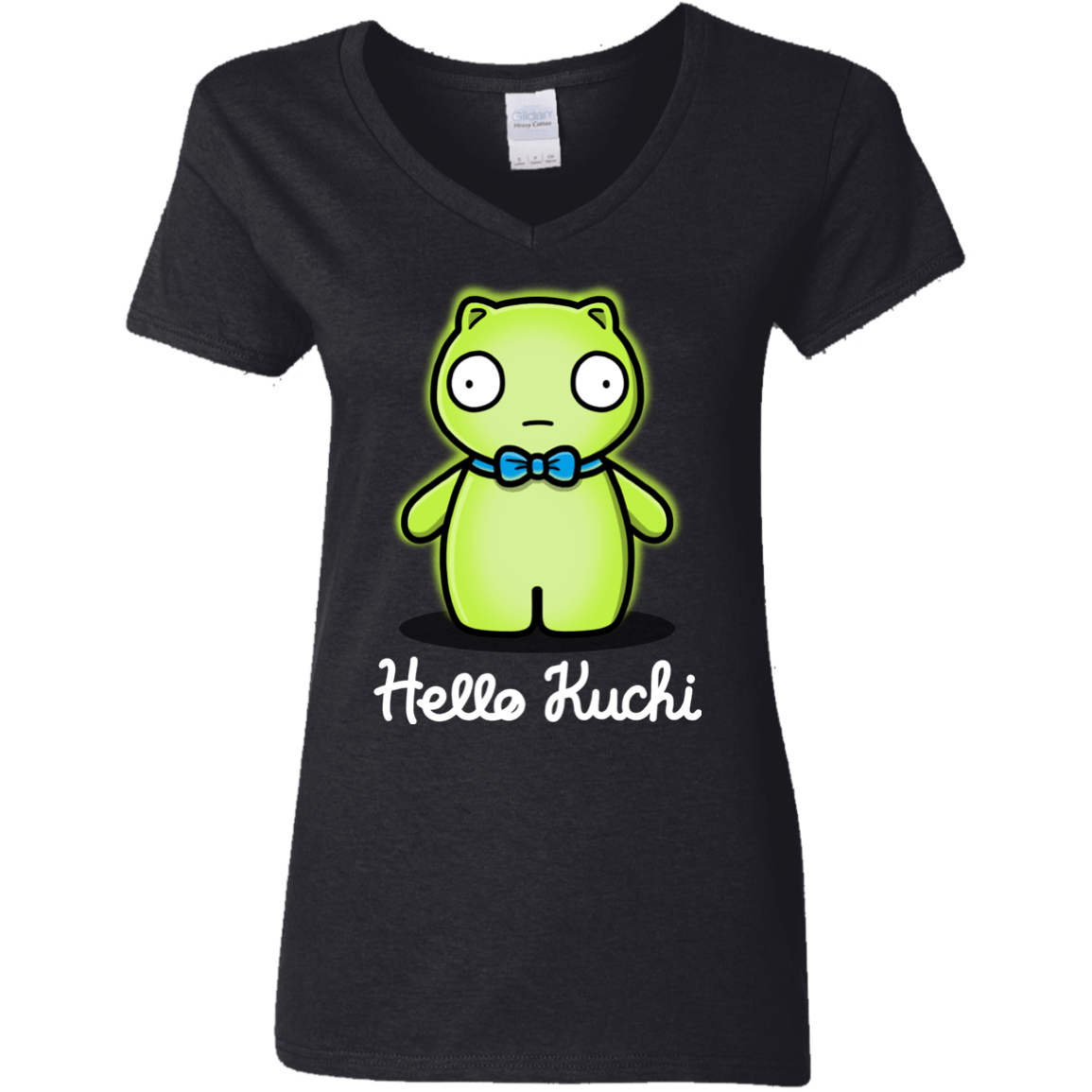 T-Shirts Black / S Hello Kuchi Women's V-Neck T-Shirt