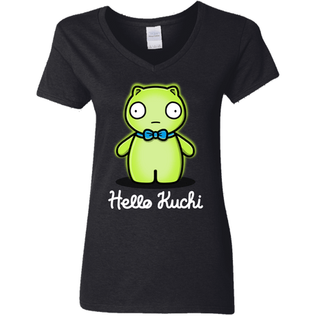 T-Shirts Black / S Hello Kuchi Women's V-Neck T-Shirt