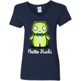 T-Shirts Navy / S Hello Kuchi Women's V-Neck T-Shirt