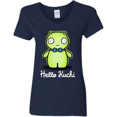 T-Shirts Navy / S Hello Kuchi Women's V-Neck T-Shirt