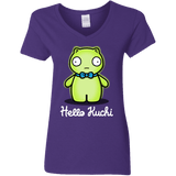 T-Shirts Purple / S Hello Kuchi Women's V-Neck T-Shirt
