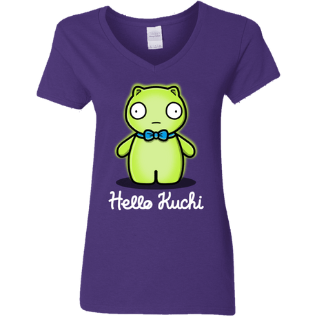 T-Shirts Purple / S Hello Kuchi Women's V-Neck T-Shirt