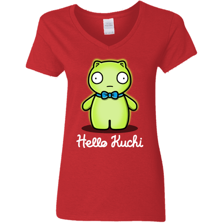 T-Shirts Red / S Hello Kuchi Women's V-Neck T-Shirt