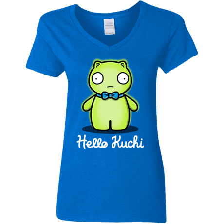 T-Shirts Royal / S Hello Kuchi Women's V-Neck T-Shirt