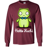 T-Shirts Maroon / YS Hello Kuchi Youth Long Sleeve T-Shirt