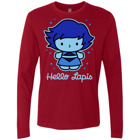 T-Shirts Cardinal / S Hello Lapis Men's Premium Long Sleeve