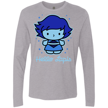 T-Shirts Heather Grey / S Hello Lapis Men's Premium Long Sleeve