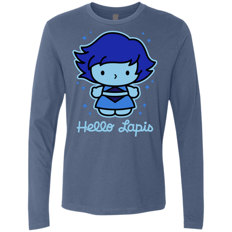 T-Shirts Indigo / S Hello Lapis Men's Premium Long Sleeve