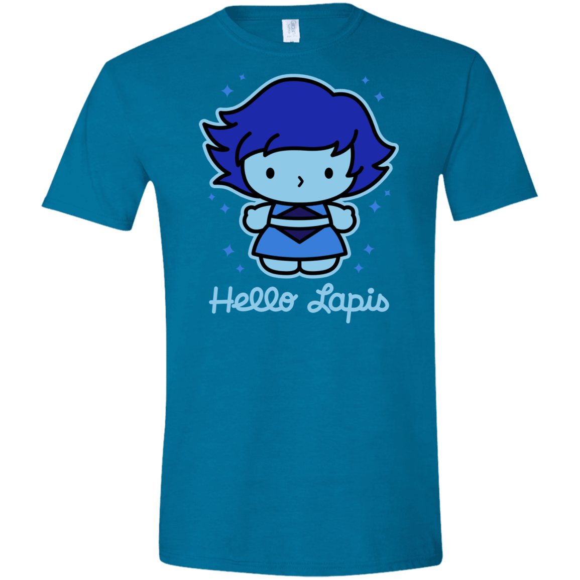 T-Shirts Antique Sapphire / S Hello Lapis Men's Semi-Fitted Softstyle