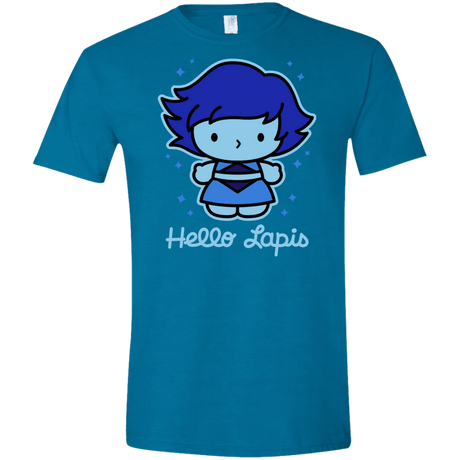 T-Shirts Antique Sapphire / S Hello Lapis Men's Semi-Fitted Softstyle