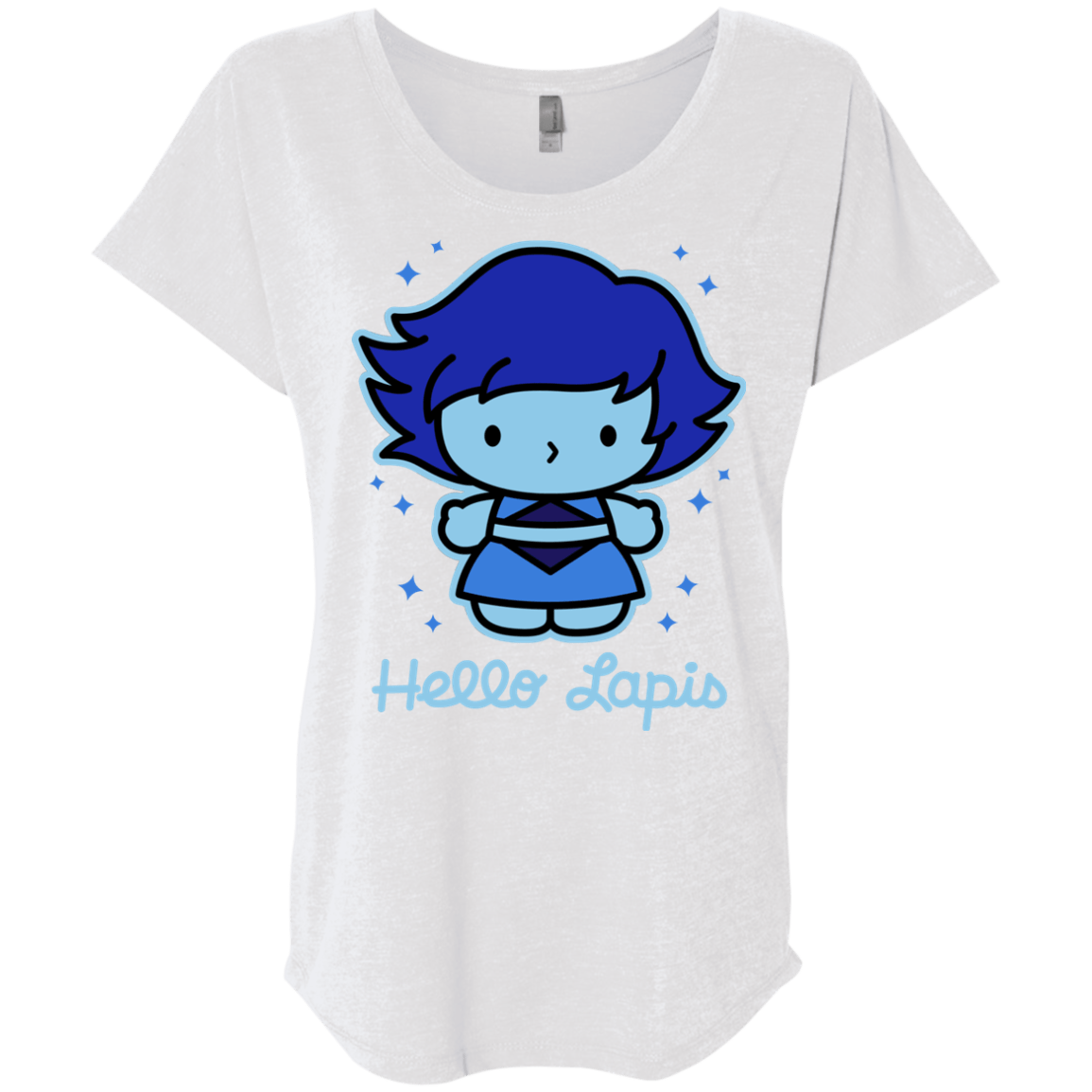 T-Shirts Heather White / X-Small Hello Lapis Triblend Dolman Sleeve