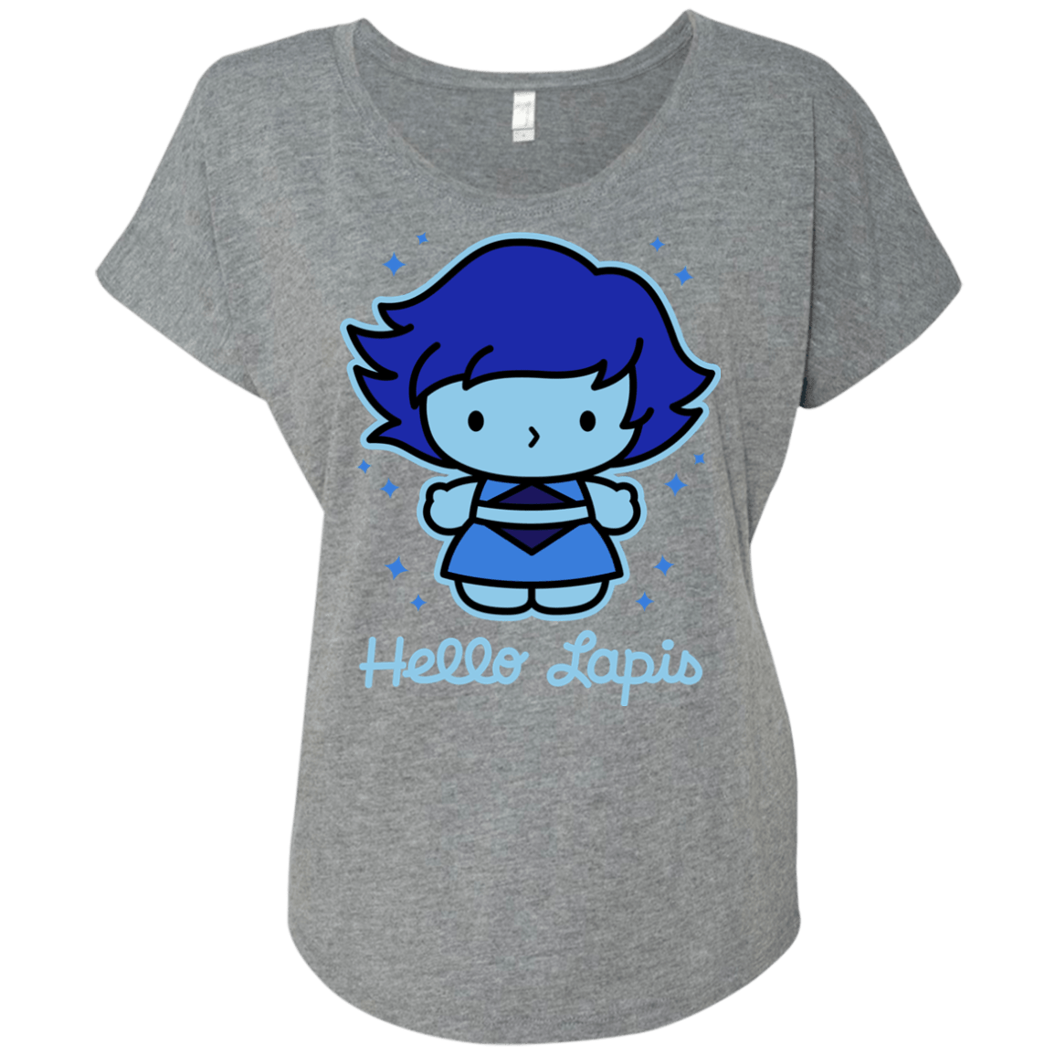 T-Shirts Premium Heather / X-Small Hello Lapis Triblend Dolman Sleeve