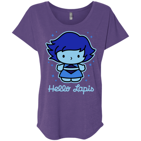 T-Shirts Purple Rush / X-Small Hello Lapis Triblend Dolman Sleeve