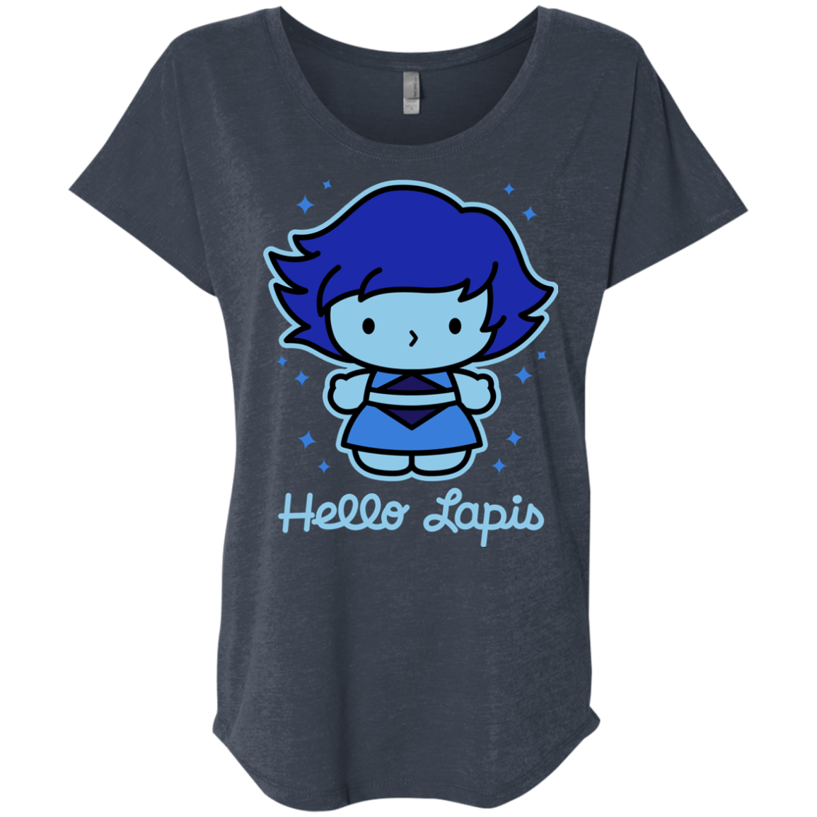 T-Shirts Vintage Navy / X-Small Hello Lapis Triblend Dolman Sleeve