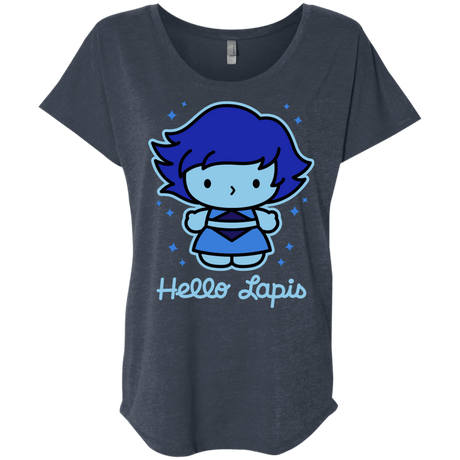 T-Shirts Vintage Navy / X-Small Hello Lapis Triblend Dolman Sleeve