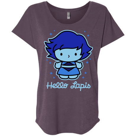 T-Shirts Vintage Purple / X-Small Hello Lapis Triblend Dolman Sleeve